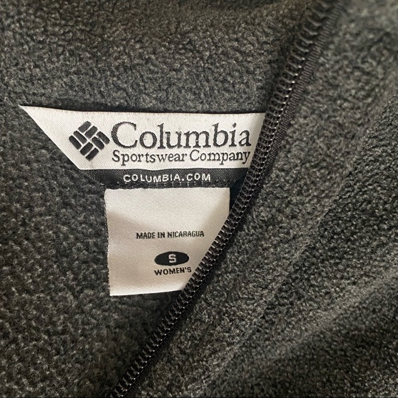 Columbia Full Zip Micro Fleece Jacket Base Layer, Stand up Collar, Gray, Small - Picture 3 of 6